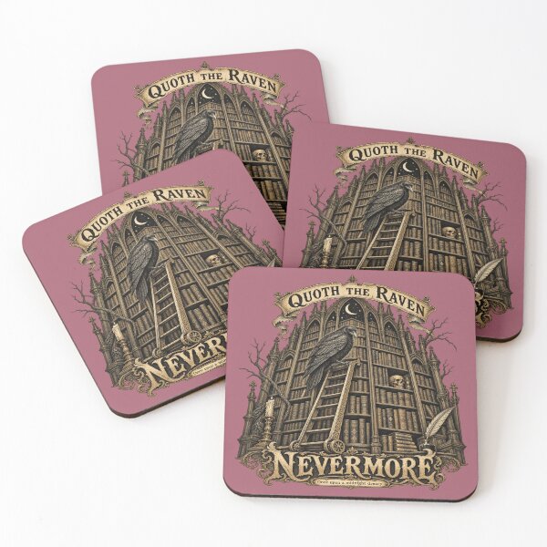 Item preview, Gothic Raven Library for Book Lovers designed and sold by POD DYNASTY | Original Print On Demand T-Shirt Graphics.