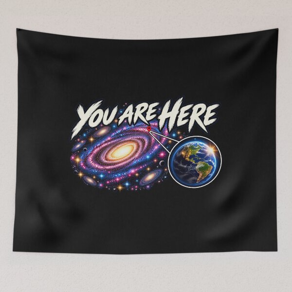 Item preview, 'Your Are Here' In space Galaxy Retro Earth Sci-Fi designed and sold by Genius Geek.