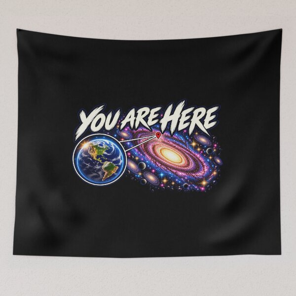 Item preview, 'Your Are Here' In space Galaxy Retro Earth Sci-Fi designed and sold by Genius Geek.