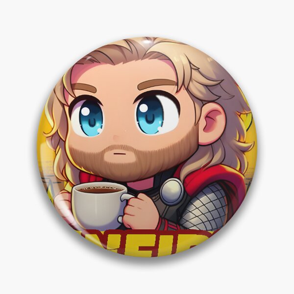 Item preview, Thor Onfire Holding a Cup of Coffee During Challenging Times Illustration designed and sold by HLK Store.
