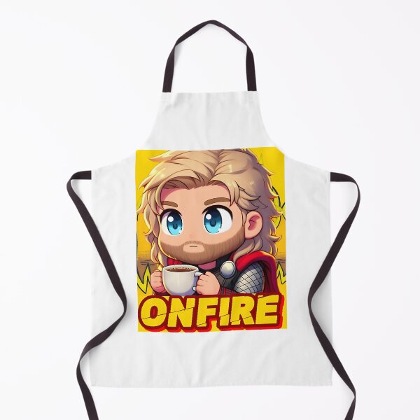 Item preview, Thor Onfire Holding a Cup of Coffee During Challenging Times Illustration designed and sold by HLK Store.