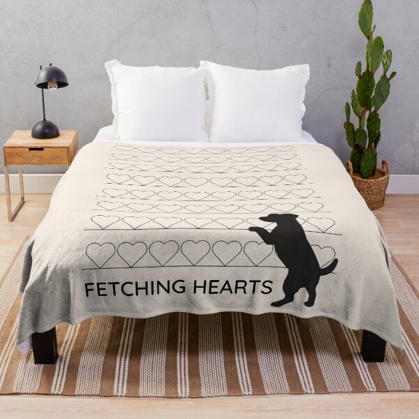 Item preview, Fetching Hearts Cute Dog Silhouette Retro Heart Pattern designed and sold by ANJ Creative Designs.