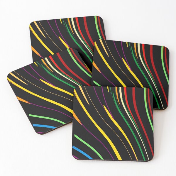 Item preview, Vibrant Curved Lines on Black designed and sold by Elaine M Hayward .