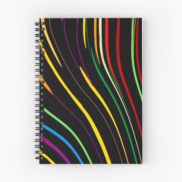 Item preview, Vibrant Curved Lines on Black designed and sold by Elaine M Hayward .