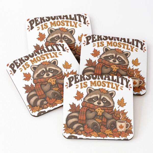 Artikelvorschau, Meine Herbstpersönlichkeit besteht hauptsächlich aus Snacks – Lustiges Waschbär-Herbstshirt entworfen und verkauft von olasv7.