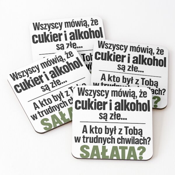Item preview, Cukier, alkohol i sałata – sarkastyczny żart designed and sold by PRINTIONAL.