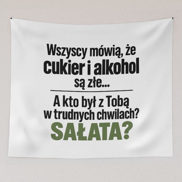 Item preview, Cukier, alkohol i sałata – sarkastyczny żart designed and sold by PRINTIONAL.