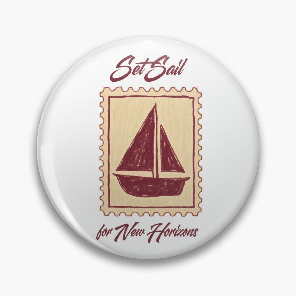 Artikelvorschau, Set Sail for New Horizons Vintage Postage Stamp Sailboat Graphic entworfen und verkauft von Elbstromstudio.