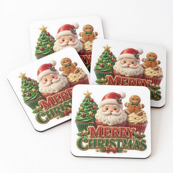 Item preview, Cute Christmas Cupcake Santa Claus and Gingerbread Man Sticker designed and sold by MargaretPolanco.