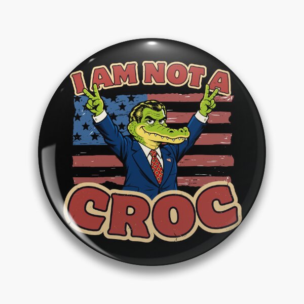 Item preview, I Am Not a Croc – Funny Political Crocodile Cartoon designed and sold by KennyTheBartender.