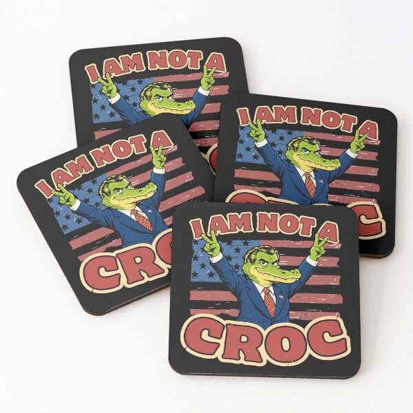 Item preview, I Am Not a Croc – Funny Political Crocodile Cartoon designed and sold by KennyTheBartender.
