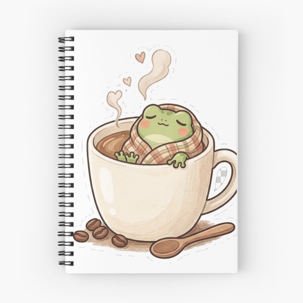 Item preview, Sleepy Frog in Coffee Mug Sticker – Cute Kawaii Cozy Frog designed and sold by ArtDesignux.