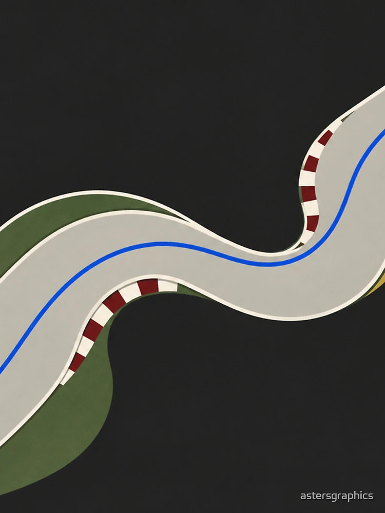 Thumbnail 4 of 4, iPhone Case, Chicane – Abstract Racing Line Mouse Pad designed and sold by astersgraphics.