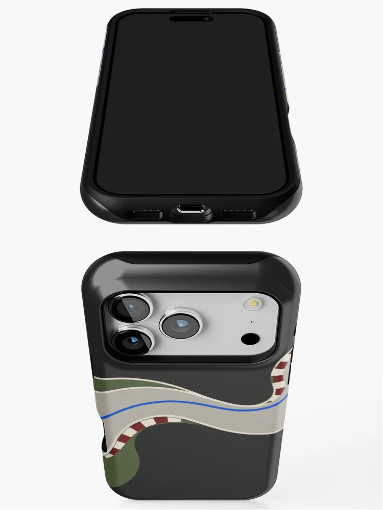 Thumbnail 3 of 4, iPhone Case, Chicane – Abstract Racing Line Mouse Pad designed and sold by astersgraphics.