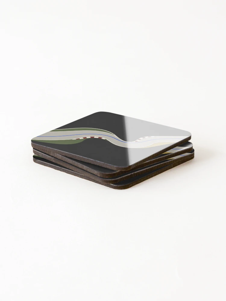 Thumbnail 4 of 5, Coasters (Set of 4), Chicane – Abstract Racing Line Mouse Pad designed and sold by astersgraphics.