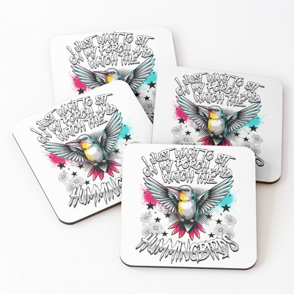 Item preview, I Just Want To Sit On My Porch And Watch The Hummingbirds Grunge Graffiti Streetwear Neon Splatter Daisies Edgy Bird Design designed and sold by DarylWelsh2024.