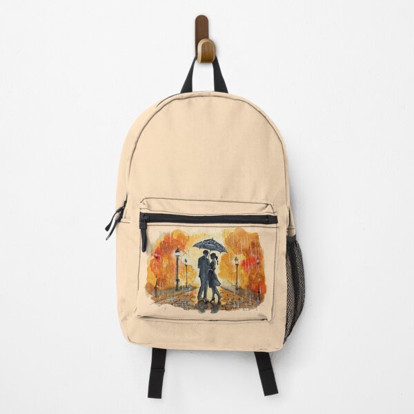 Item preview, Romantic Couple in Autumn Rain Silhouette Watercolor designed and sold by DesseindImages.