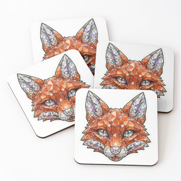 Item preview, Fox Crystal Sticker - Carnelian Orange With Diamond Tips designed and sold by Crystal Critters .