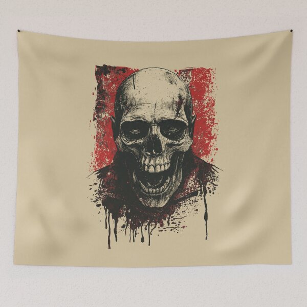 Item preview, Grim Reaper Skull Splatter Art - Grungy Gothic Undead Horror designed and sold by ERODED SELF.