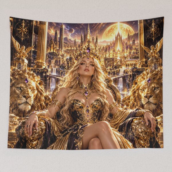 Item preview, Golden Lion Goddess of Sovereign Power designed and sold by PurvaNimfaMagic.