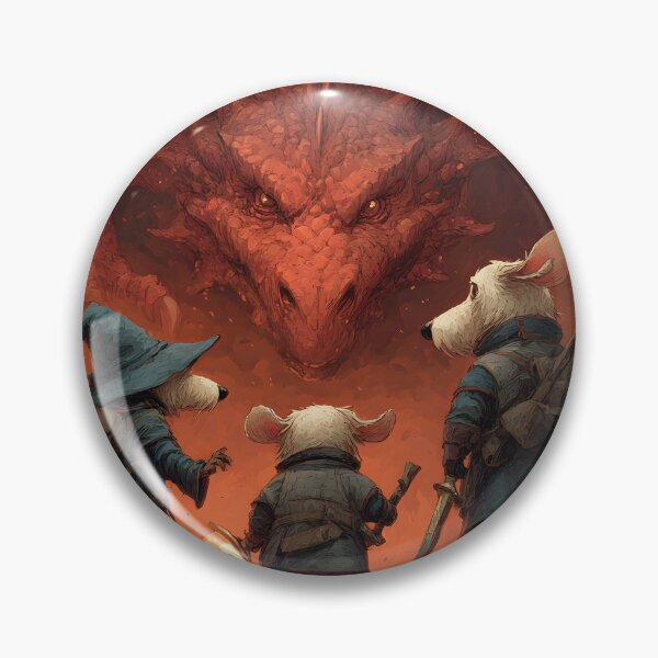 Item preview, Mouse Adventurers Facing Red Dragon, Fantasy Tabletop RPG Art, Wizard Mouse & Warrior Party designed and sold by MerchMain.