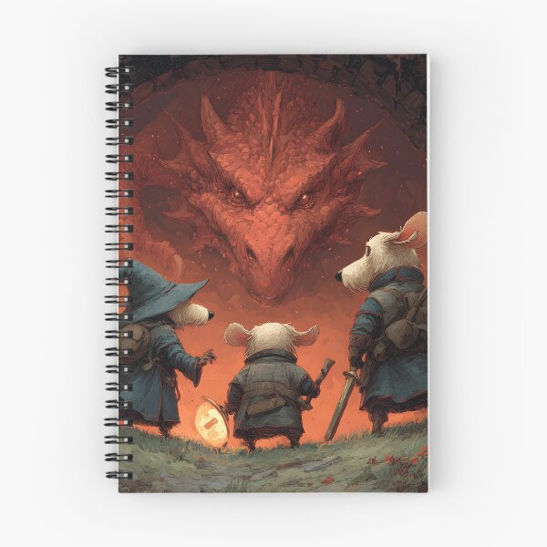 Item preview, Mouse Adventurers Facing Red Dragon, Fantasy Tabletop RPG Art, Wizard Mouse & Warrior Party designed and sold by MerchMain.