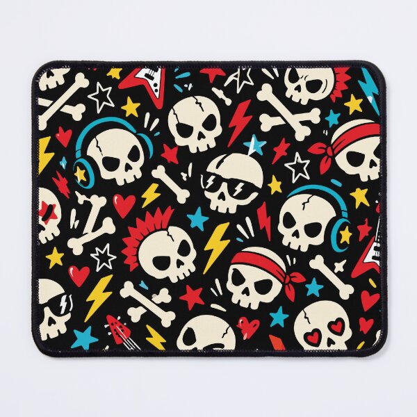 Item preview, Rock & Roll Skulls – Edgy Punk Seamless Pattern designed and sold by therockstuff.