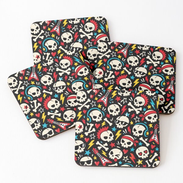 Item preview, Rock & Roll Skulls – Edgy Punk Seamless Pattern designed and sold by therockstuff.