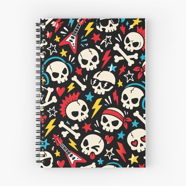 Item preview, Rock & Roll Skulls – Edgy Punk Seamless Pattern designed and sold by therockstuff.
