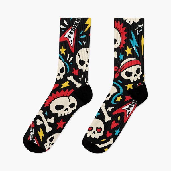 Item preview, Rock & Roll Skulls – Edgy Punk Seamless Pattern designed and sold by therockstuff.