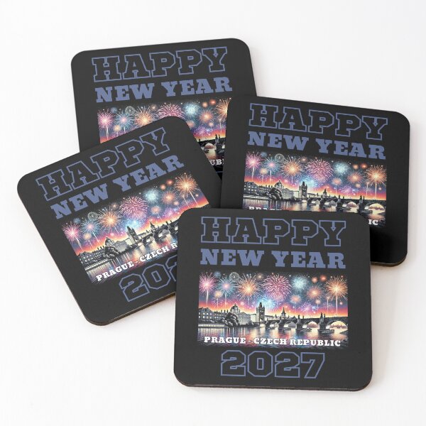 Item preview, Happy New Year 2027 - Prague - Blue/Grey Edition designed and sold by Manic Merch Designs.