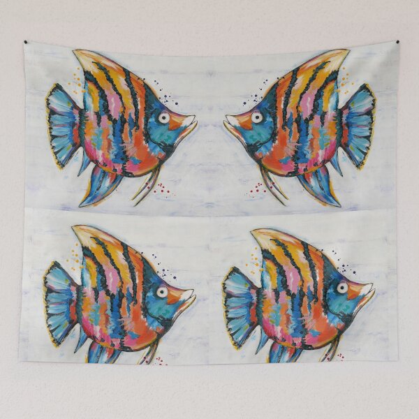 Item preview, Colorful Angel Fish Art Tropical Coastal Beach Angelfish designed and sold by Sharon Cummings Art.