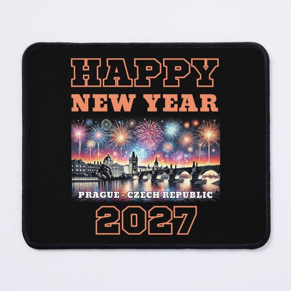 Item preview, Happy New Year 2027 - Prague - Orange Edition designed and sold by Manic Merch Designs.