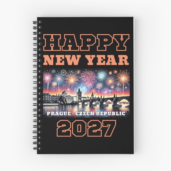 Item preview, Happy New Year 2027 - Prague - Orange Edition designed and sold by Manic Merch Designs.