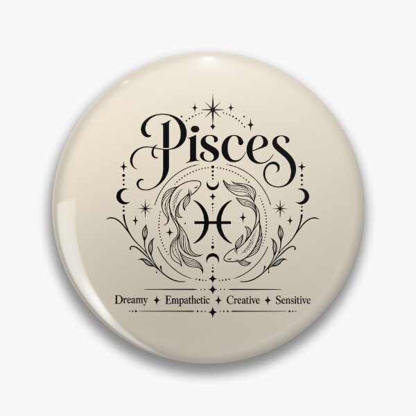 Item preview, Pisces Zodiac Sign – Dreamy Empathic Creative Astrology Art designed and sold by MetaModel Editions.