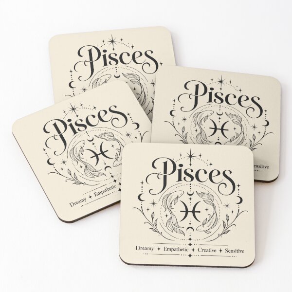 Item preview, Pisces Zodiac Sign – Dreamy Empathic Creative Astrology Art designed and sold by MetaModel Editions.