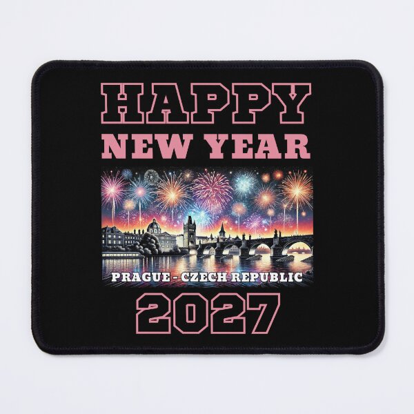 Item preview, Happy New Year 2027 - Prague - Pink Edition designed and sold by Manic Merch Designs.