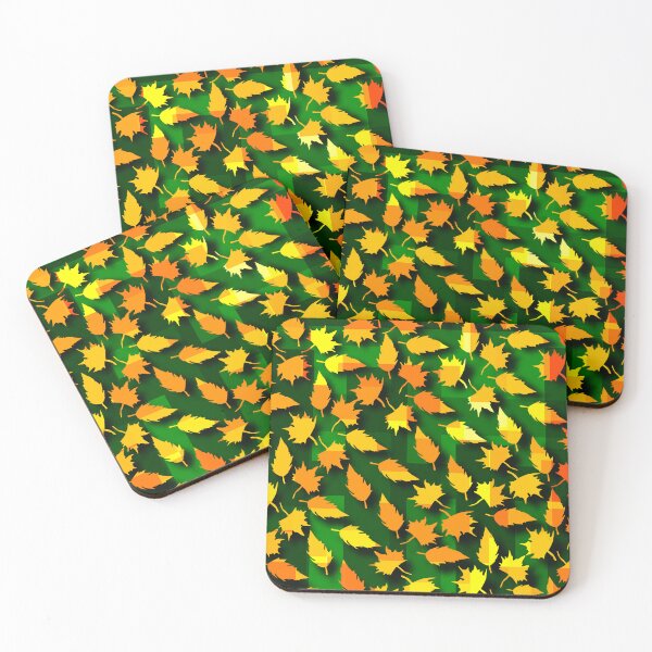 Item preview, Autumn Leaves on Green Background designed and sold by Andrew  Hitchen.