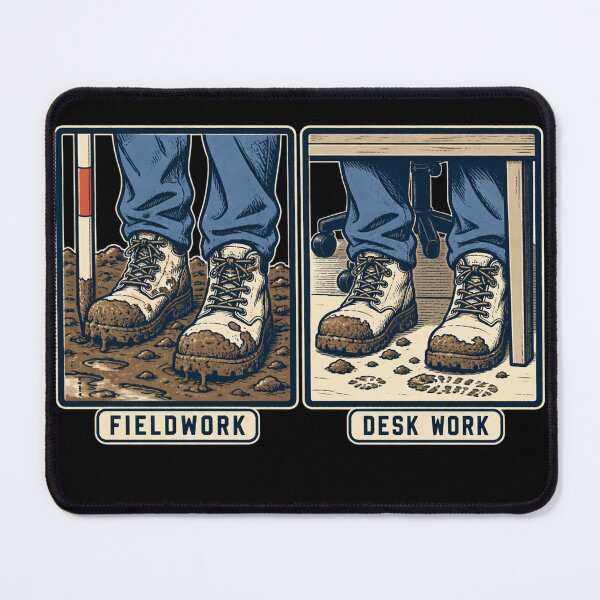Item preview, Fieldwork / Desk Work – Funny Land Surveyor Boots designed and sold by FreePath-Move.