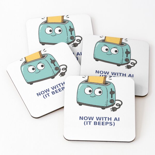 Item preview, Funny Toaster Sticker — Now With AI (It Beeps) Tech Humor Decal designed and sold by ryleemaxwell.