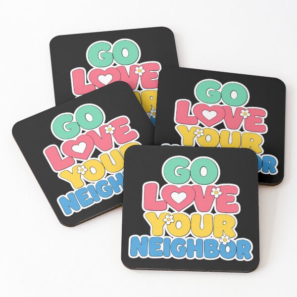 Item preview, Go Love Your Neighbor – Colorful Retro Kindness Design designed and sold by D-Islamic.