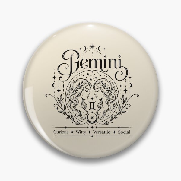 Item preview, Gemini Zodiac Sign – Curious Witty Celestial Twin Art designed and sold by MetaModel Editions.