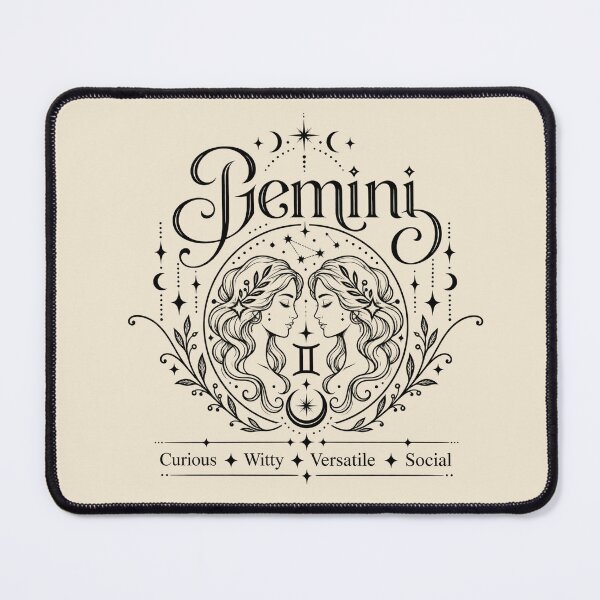 Item preview, Gemini Zodiac Sign – Curious Witty Celestial Twin Art designed and sold by MetaModel Editions.