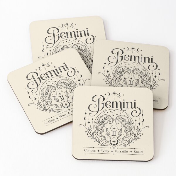 Item preview, Gemini Zodiac Sign – Curious Witty Celestial Twin Art designed and sold by MetaModel Editions.