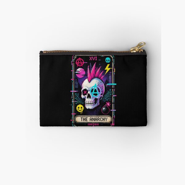 Item preview, The Anarchy Tarot Card - Cyberpunk Punk Rock Pixel Art designed and sold by ERODED SELF.
