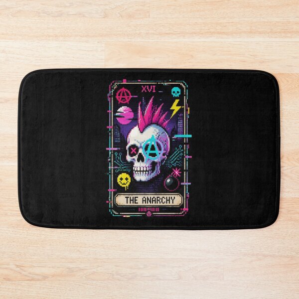 Item preview, The Anarchy Tarot Card - Cyberpunk Punk Rock Pixel Art designed and sold by ERODED SELF.