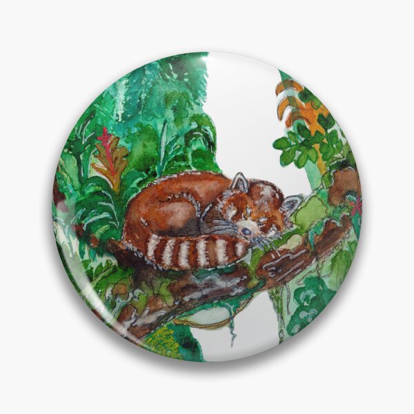 Item preview, Sleeping Red Panda on Tree Branch Watercolor designed and sold by DesseindImages.