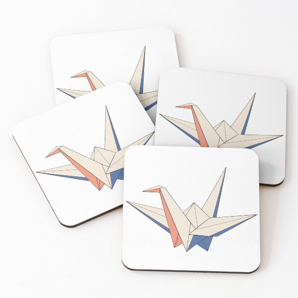 Aperçu de l'œuvre Grue en origami tricolore rétro créée et vendue par BlueBerry45.