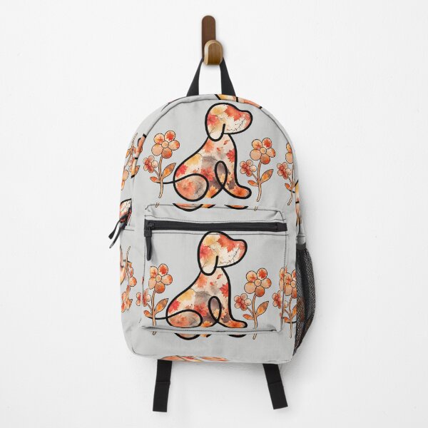 Item preview, Autumn leaves puppy and flowers (khaki base) designed and sold by 247DesignStudio.