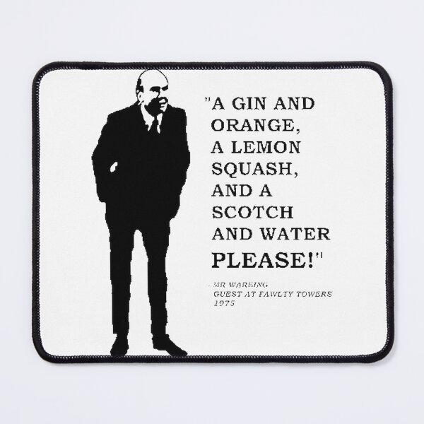 Item preview, Fawlty Towers Inspired Vintage Bar Quote Featuring Gin, Orange, Lemon Squash, and Scotch Drinks designed and sold by Digitalova.